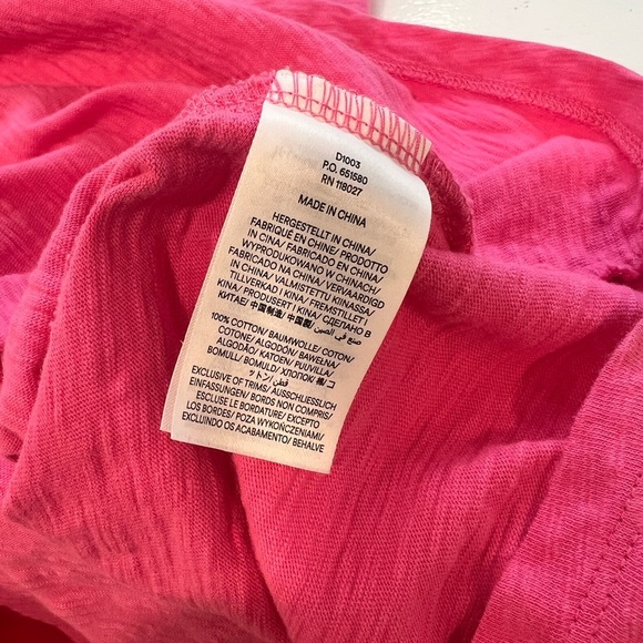 Boden 100% cotton Women’s Vibrant Pink T shirt Dress Multicolor Trim size 10 - Picture 6 of 6